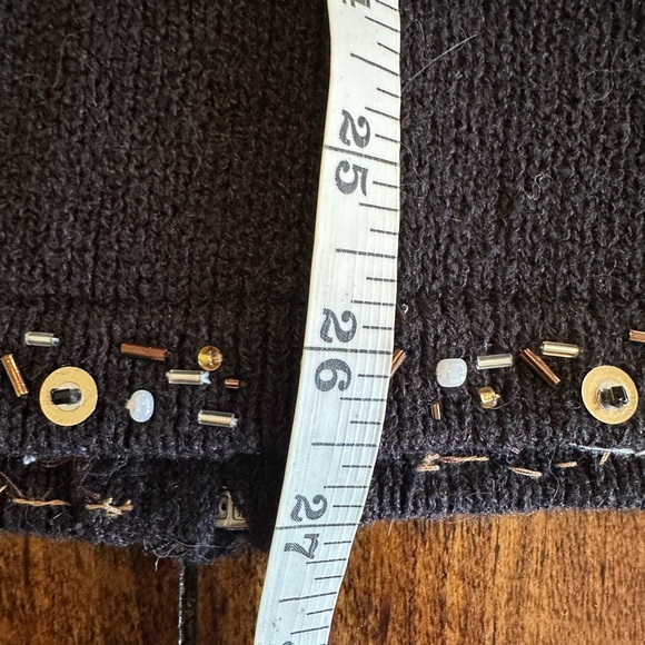 Coldwater Creek | Black Zip Cardigan w/Bejeweled/Sequinned Cat Graphics, Size 1X - Picture 9 of 10